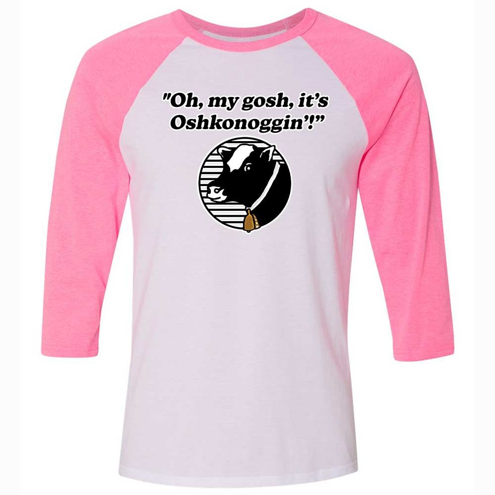 Unisex 3/4 Baseball Tee - PN9DQE4U - White/Neon Pink - 12