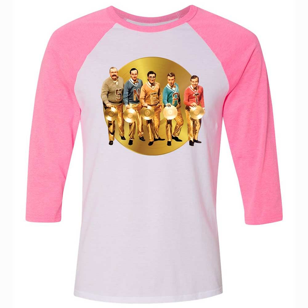 Unisex 3/4 Baseball Tee - S8DXGHAB - White/Neon Pink - 12