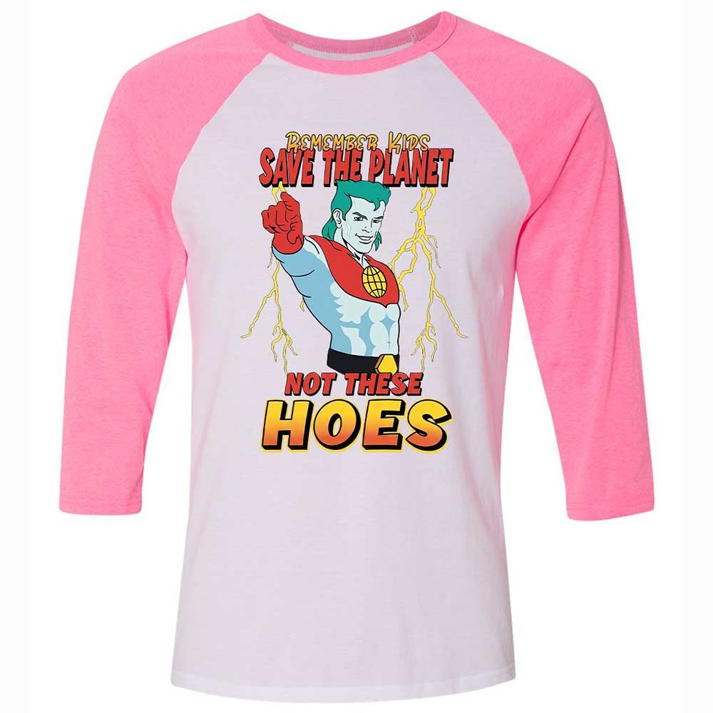 Unisex 3/4 Baseball Tee - HC8DVHZ2 - White/Neon Pink - 12