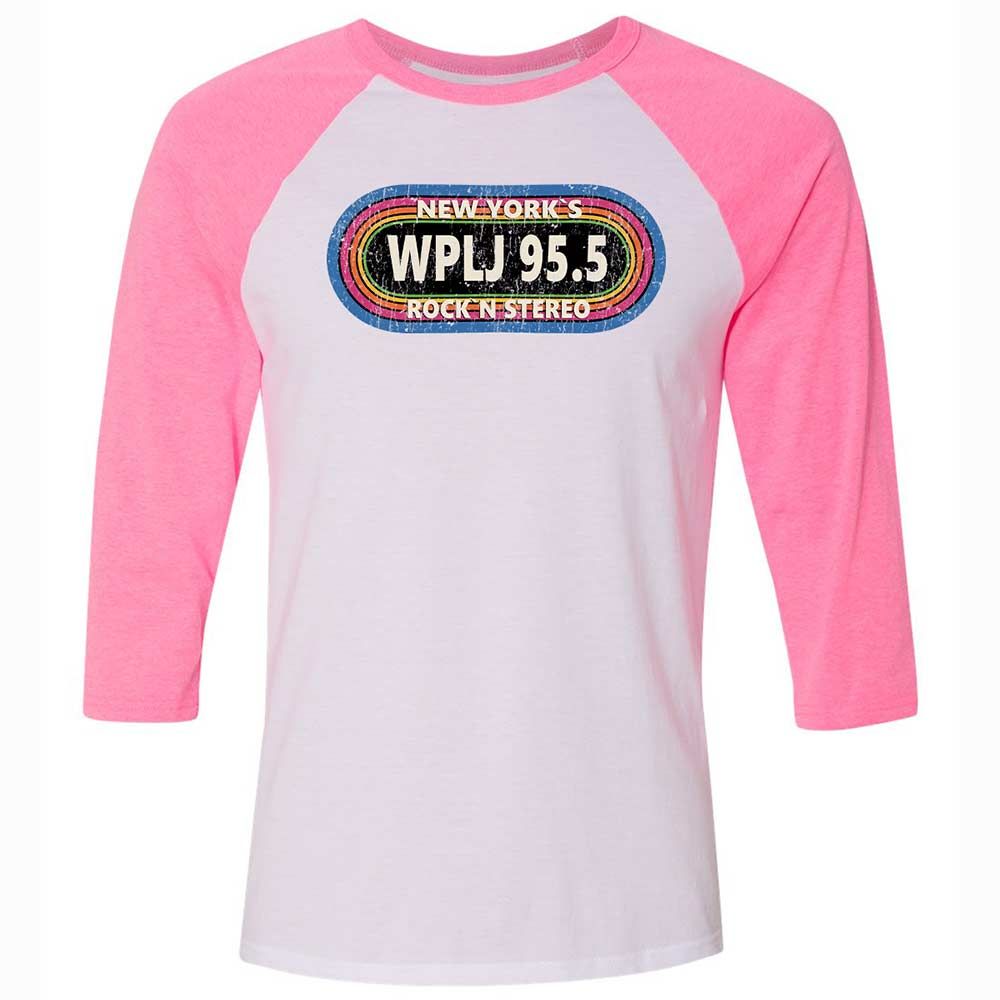 Unisex 3/4 Baseball Tee - UVE7JNBG - White/Neon Pink - 12