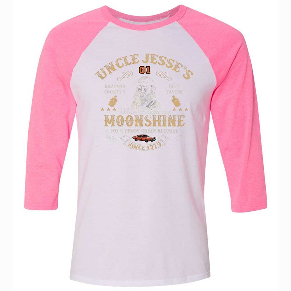 Unisex 3/4 Baseball Tee - 1B2H9JCD - White/Neon Pink - 12