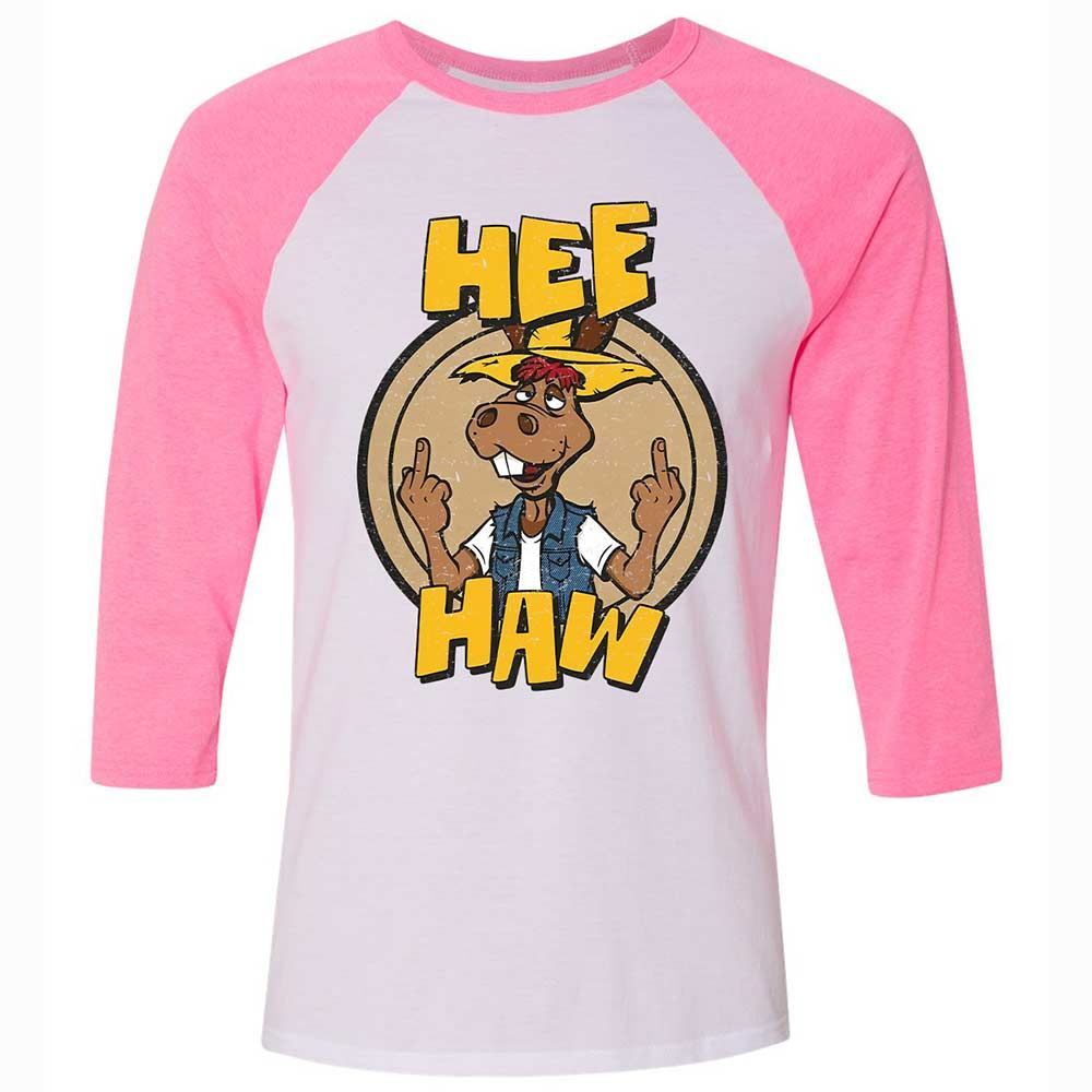 Unisex 3/4 Baseball Tee - 2CWCS23L - White/Neon Pink - 12