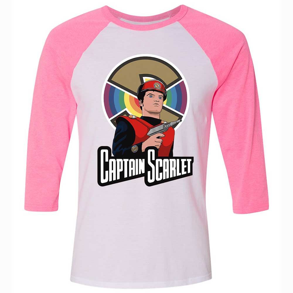 Unisex 3/4 Baseball Tee - GEY7LAFT - White/Neon Pink - 12