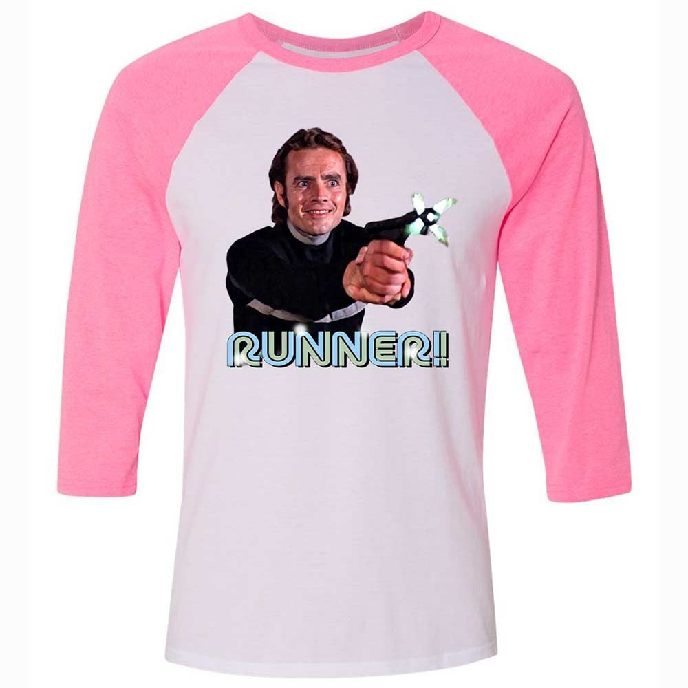 Unisex 3/4 Baseball Tee - TUQ965LA - White/Neon Pink - 12