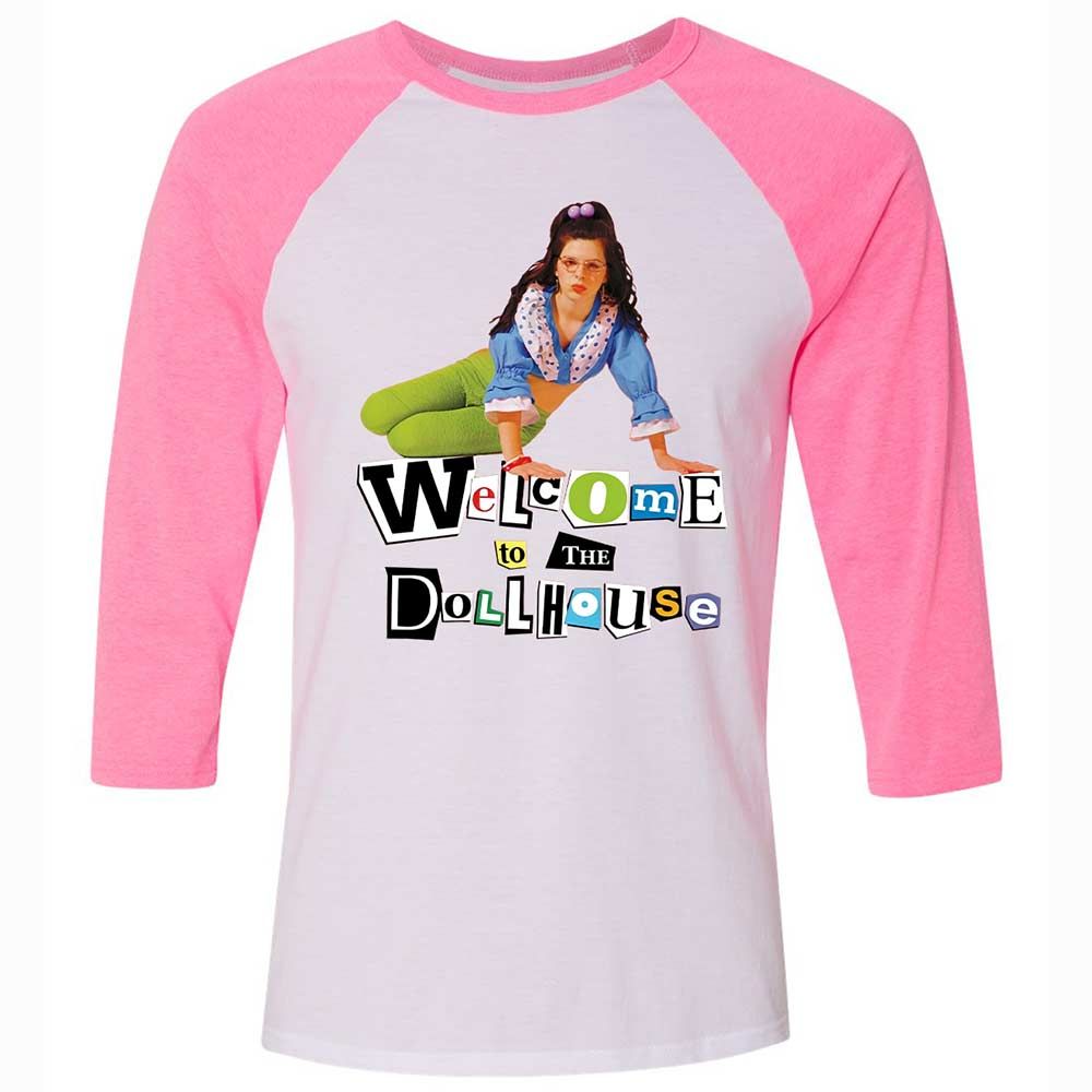 Unisex 3/4 Baseball Tee - SUTDUVD6 - White/Neon Pink - 12
