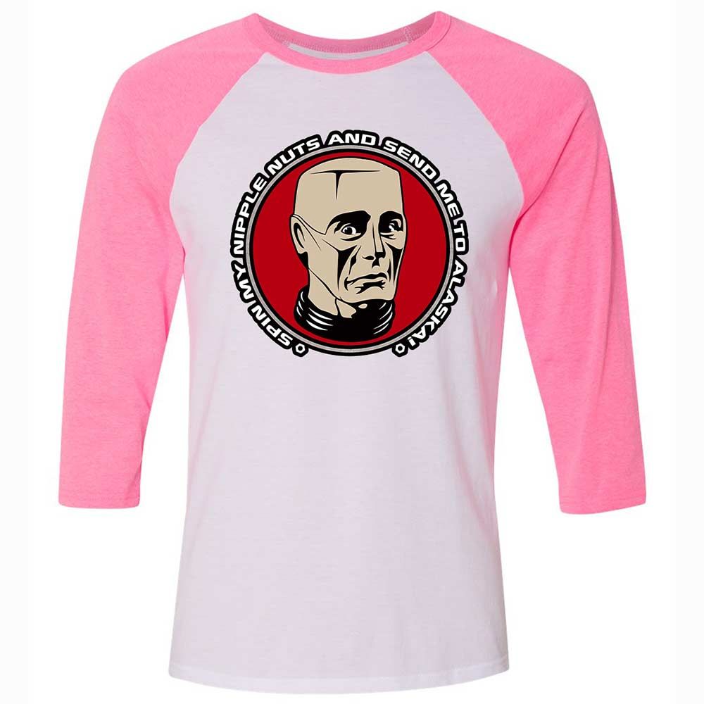 Unisex 3/4 Baseball Tee - 1WRQ2HGK - White/Neon Pink - 12