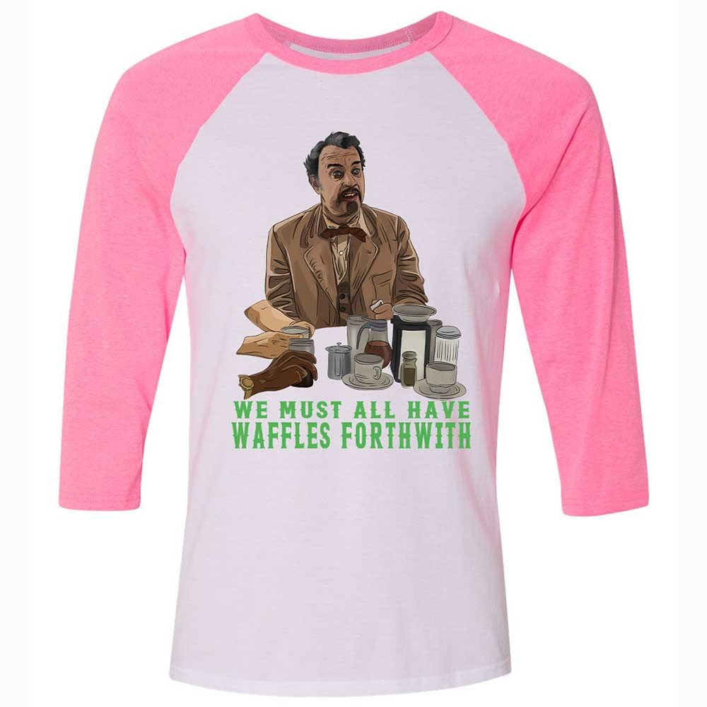 Unisex 3/4 Baseball Tee - HCEVSFJF - White/Neon Pink - 12