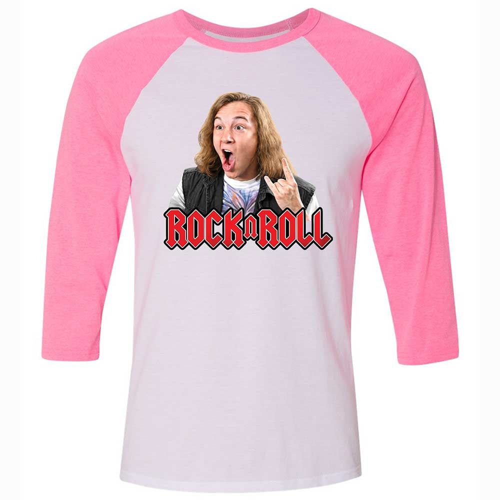 Unisex 3/4 Baseball Tee - DCXYUXAK - White/Neon Pink - 12