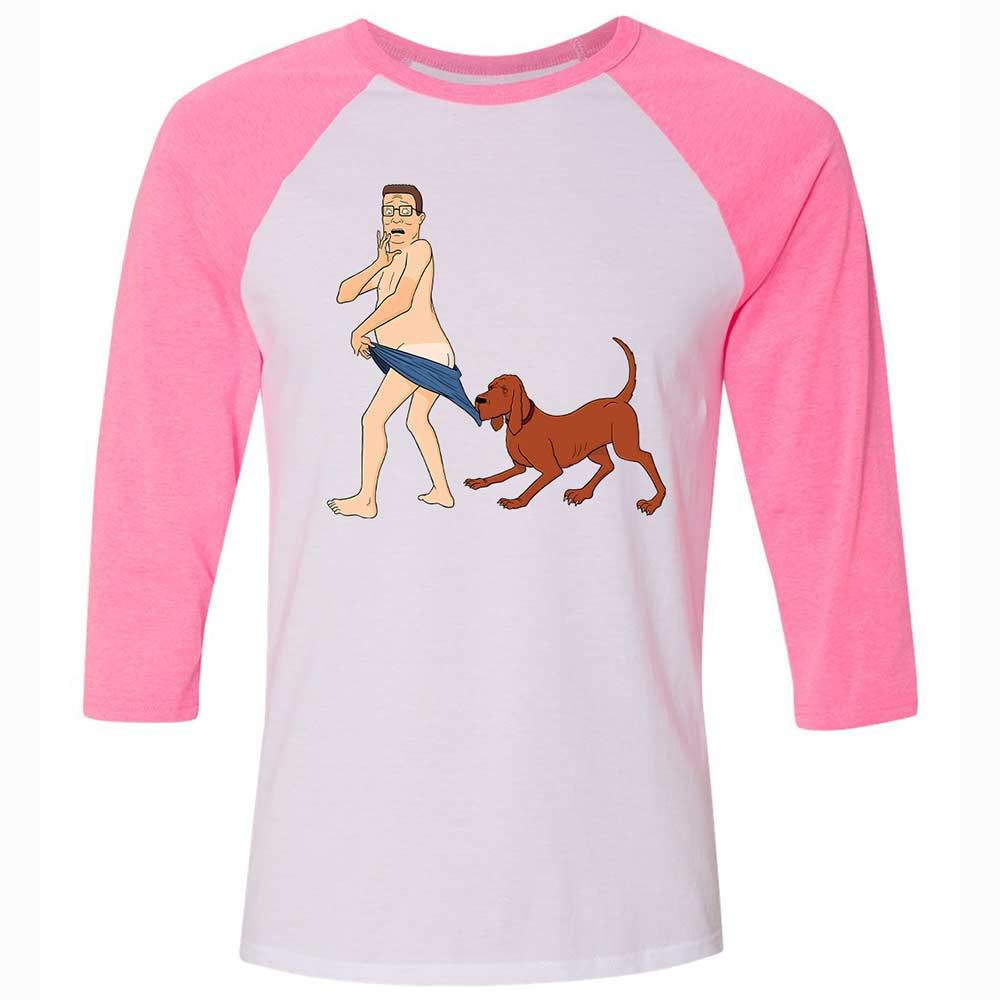 Unisex 3/4 Baseball Tee - DJU3S1E9 - White/Neon Pink - 12