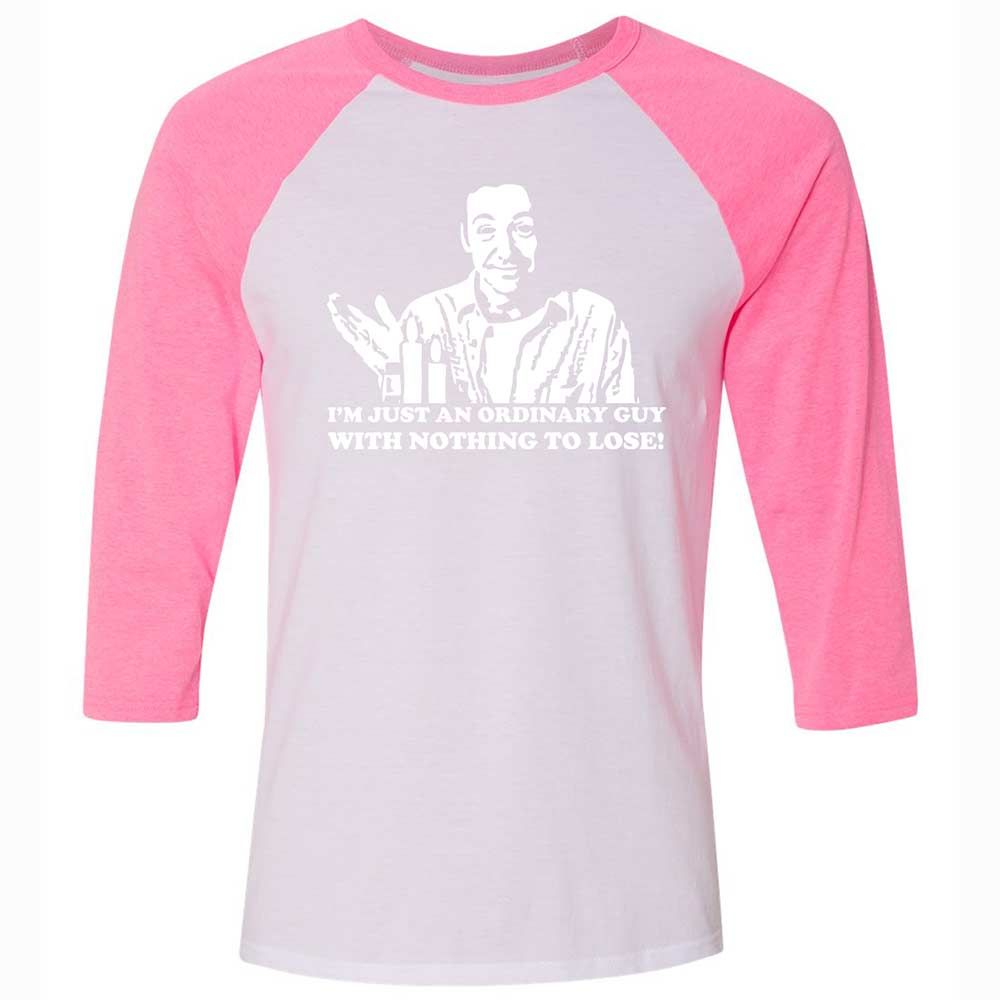 Unisex 3/4 Baseball Tee - DV3VQNZ7 - White/Neon Pink - 12