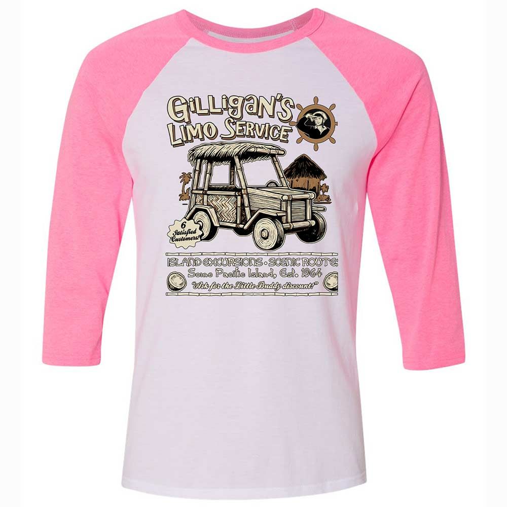 Unisex 3/4 Baseball Tee - ZGZEVG7Q - White/Neon Pink - 12