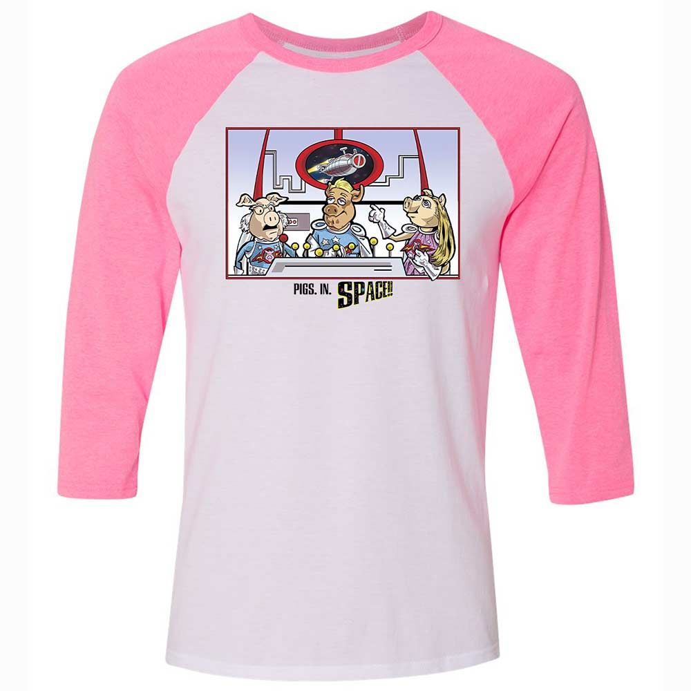 Unisex 3/4 Baseball Tee - 2SG4WK1M - White/Neon Pink - 12