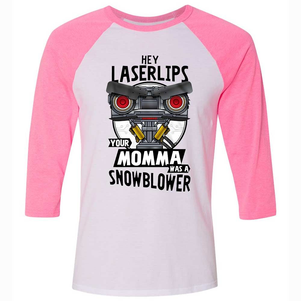 Unisex 3/4 Baseball Tee - S96KGEGW - White/Neon Pink - 12
