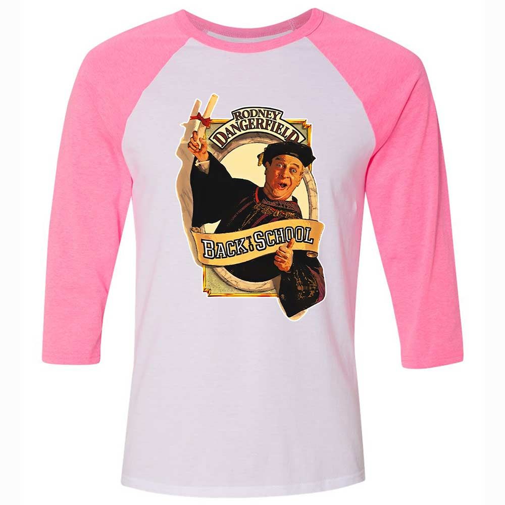 Unisex 3/4 Baseball Tee - R4XVMC8E - White/Neon Pink - 12