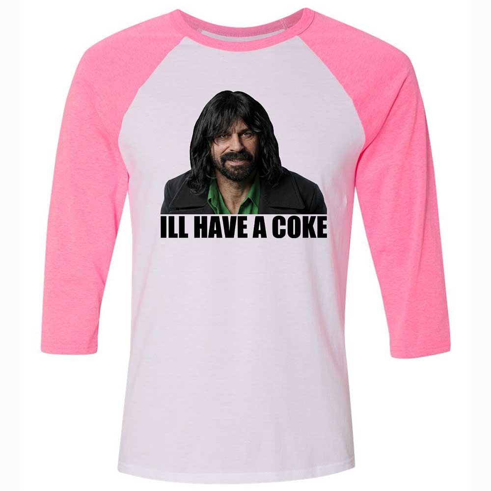 Unisex 3/4 Baseball Tee - BJACZBKE - White/Neon Pink - 12