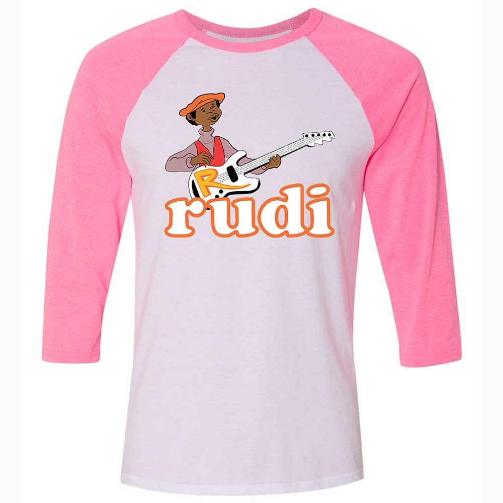 Unisex 3/4 Baseball Tee - VBP5SVSS - White/Neon Pink - 12