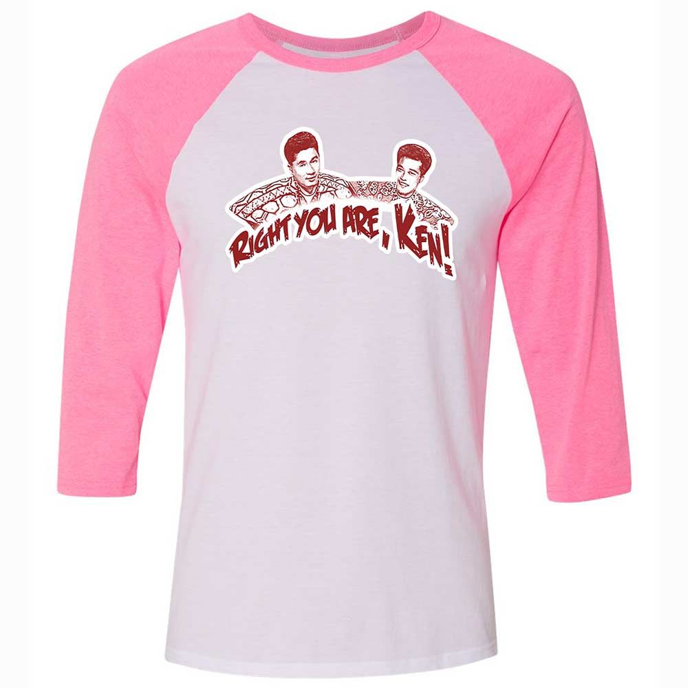 Unisex 3/4 Baseball Tee - Y2GX1EXS - White/Neon Pink - 12