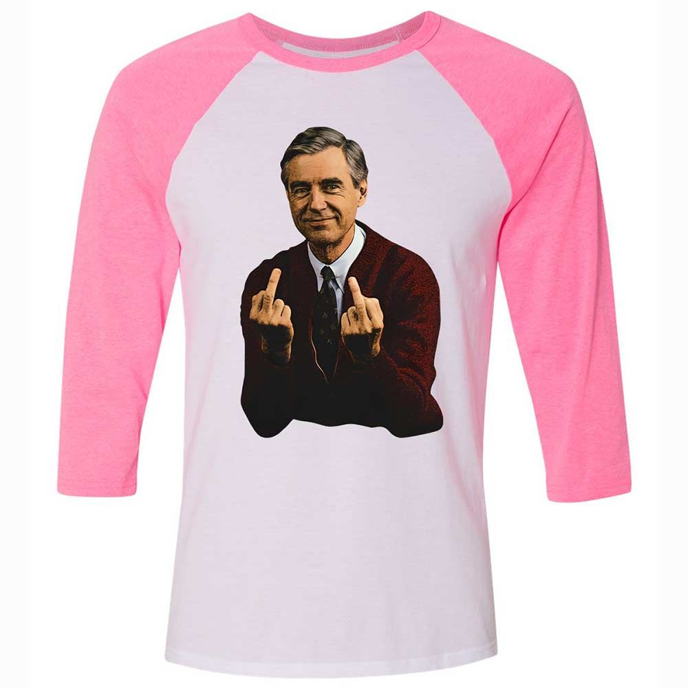 Unisex 3/4 Baseball Tee - ETKE67LB - White/Neon Pink - 12