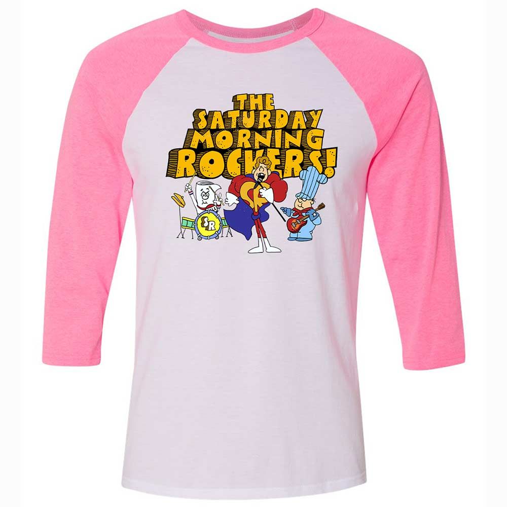 Unisex 3/4 Baseball Tee - 6GL73MYV - White/Neon Pink - 12