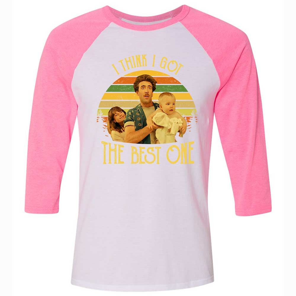 Unisex 3/4 Baseball Tee - UMGGY2UX - White/Neon Pink - 12