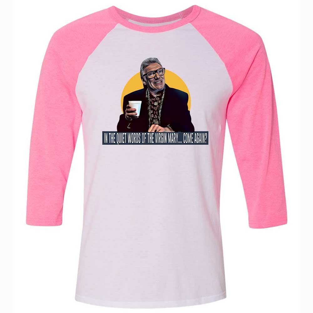 Unisex 3/4 Baseball Tee - KNQ999YY - White/Neon Pink - 12