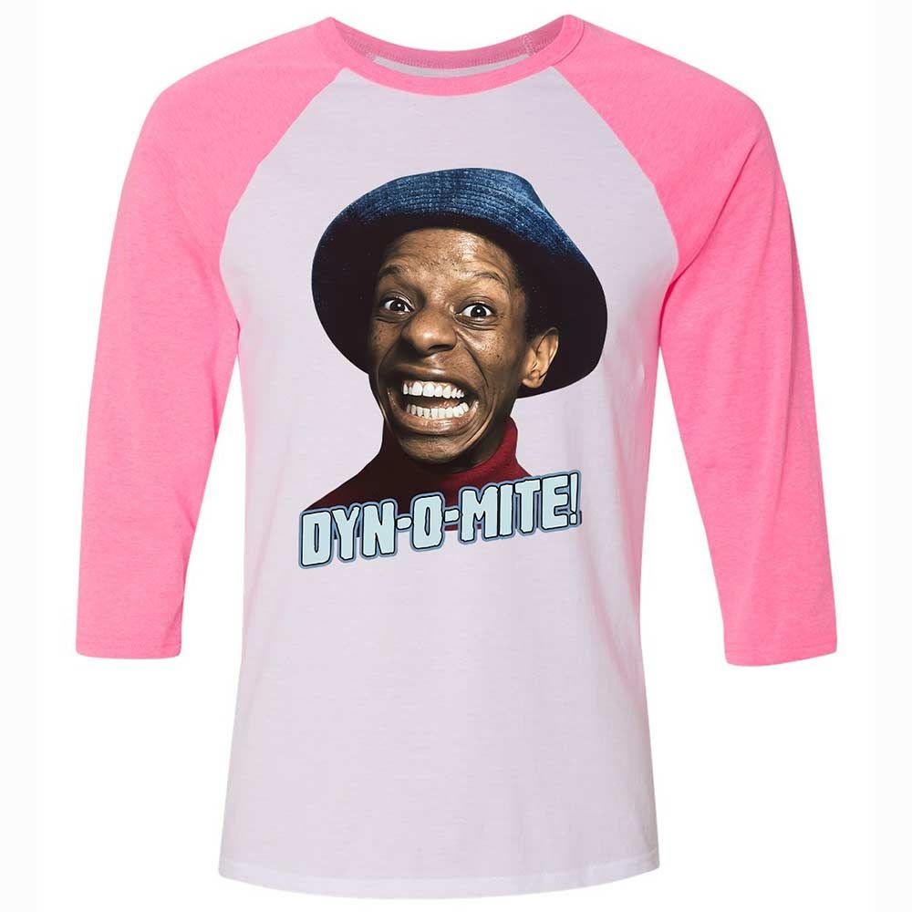 Unisex 3/4 Baseball Tee - BUB22M4P - White/Neon Pink - 12