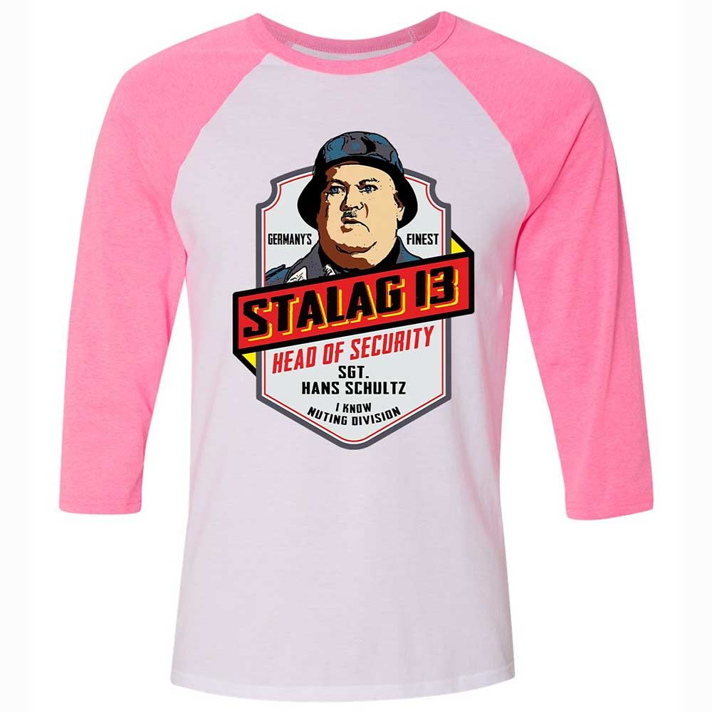 Unisex 3/4 Baseball Tee - 2MKHQLFV - White/Neon Pink - 12
