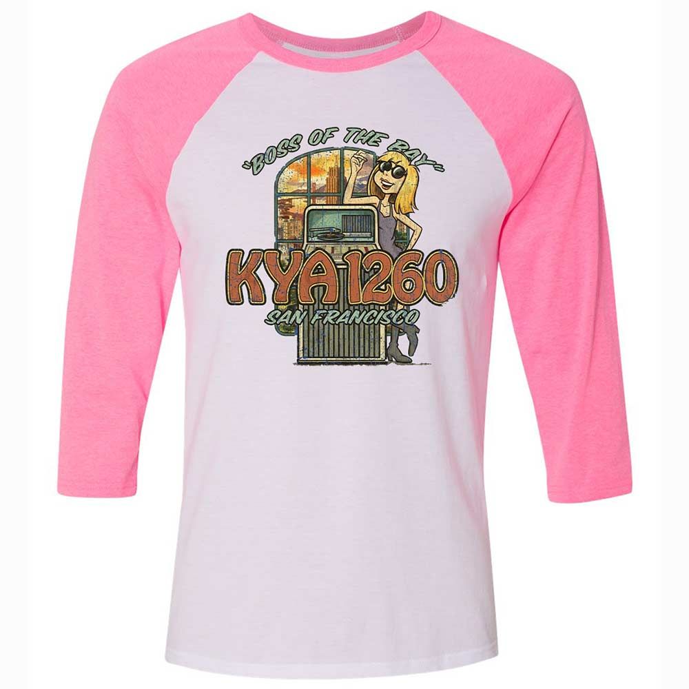 Unisex 3/4 Baseball Tee - 5VAPGKPK - White/Neon Pink - 12