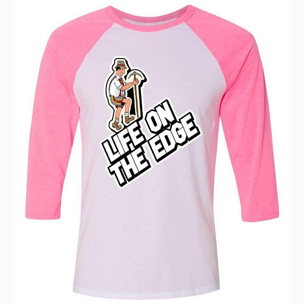 Unisex 3/4 Baseball Tee - CPBM3X4K - White/Neon Pink - 12