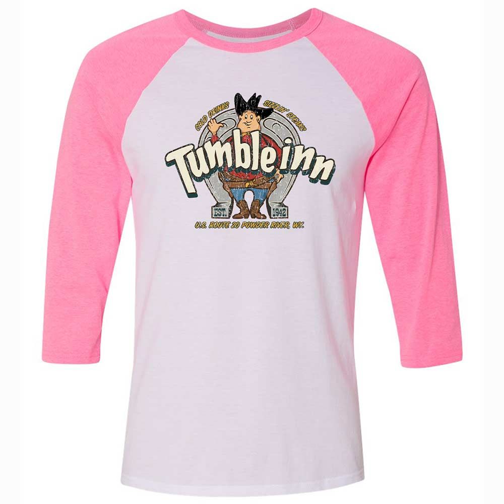Unisex 3/4 Baseball Tee - LDLT6X67 - White/Neon Pink - 12