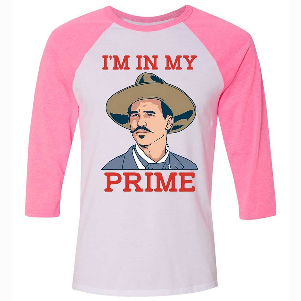 Unisex 3/4 Baseball Tee - 3KWRY2DQ - White/Neon Pink - 12