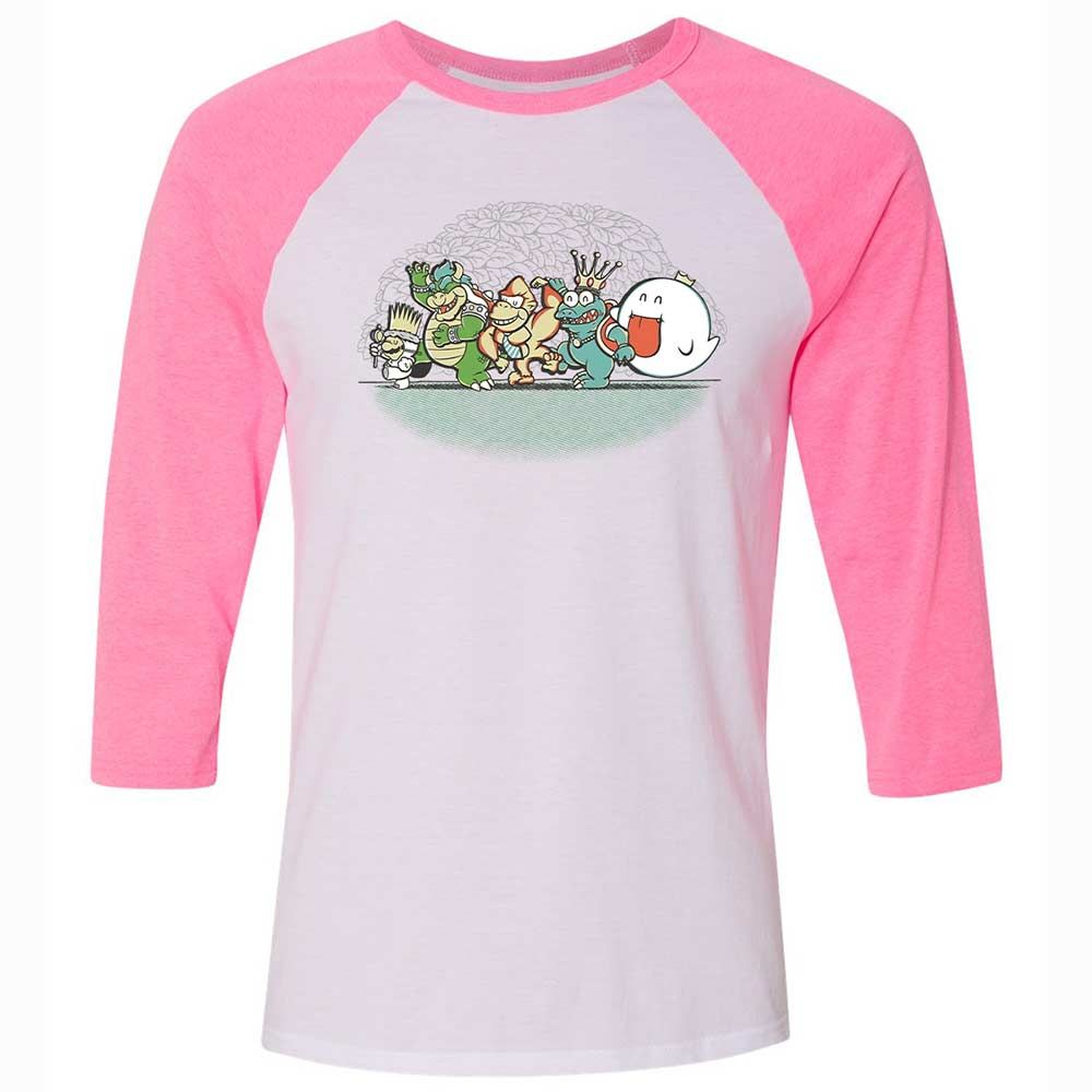 Unisex 3/4 Baseball Tee - 36AB46UH - White/Neon Pink - 12