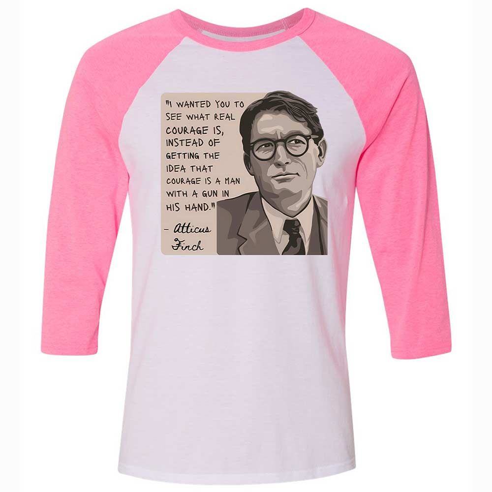 Real Courage Quote - White/Neon Pink - 12
