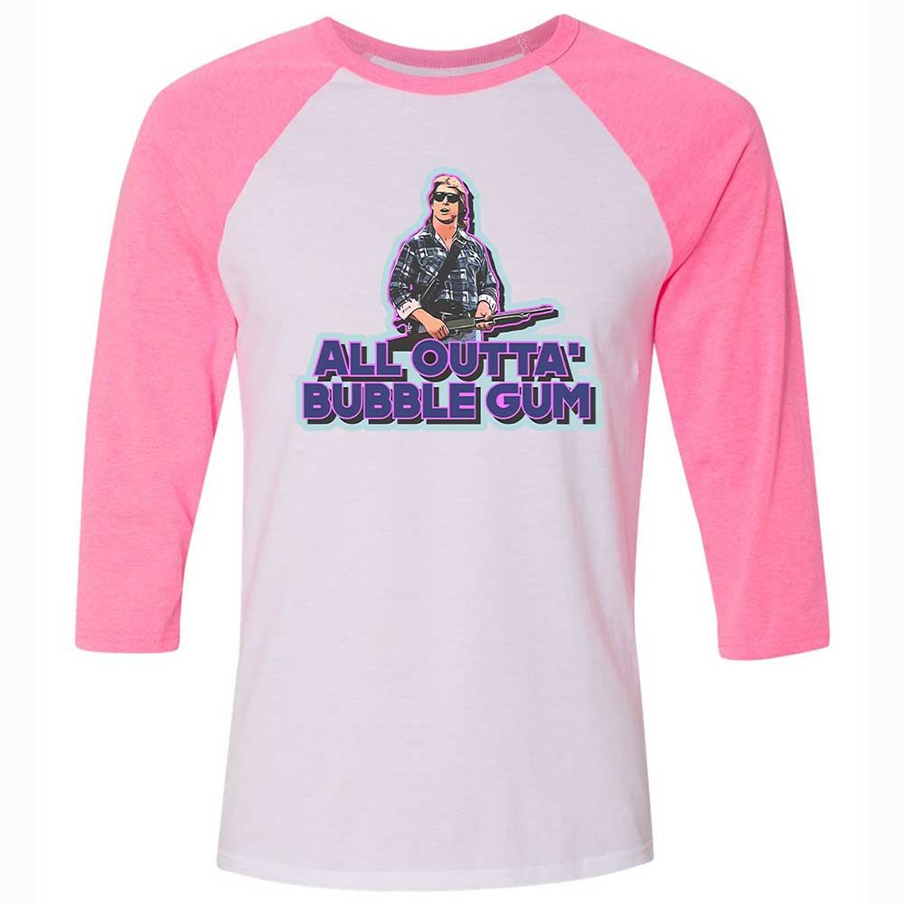 Unisex 3/4 Baseball Tee - M4HLCR4H - White/Neon Pink - 12
