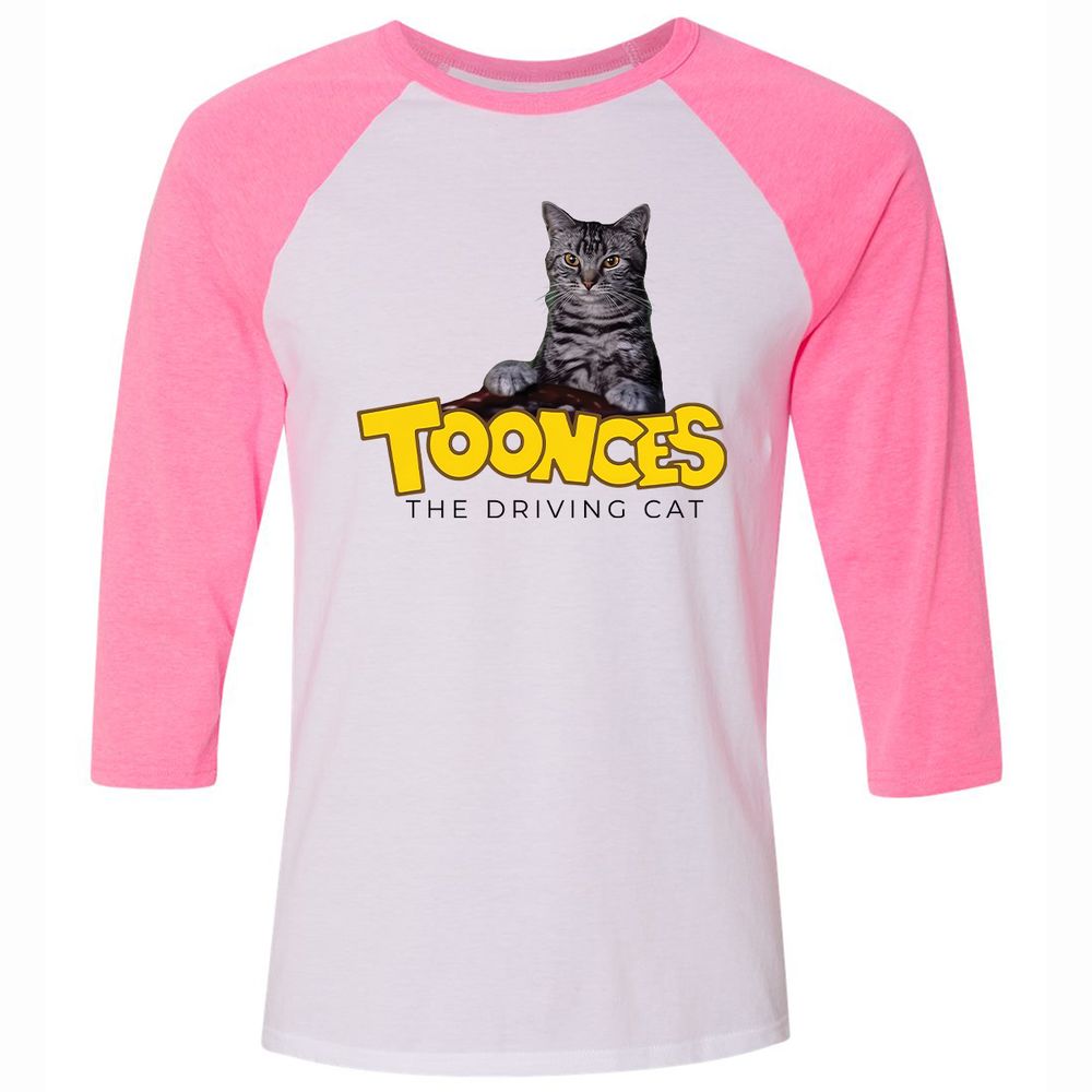 Unisex 3/4 Baseball Tee - N24S4HYC - White/Neon Pink - 12