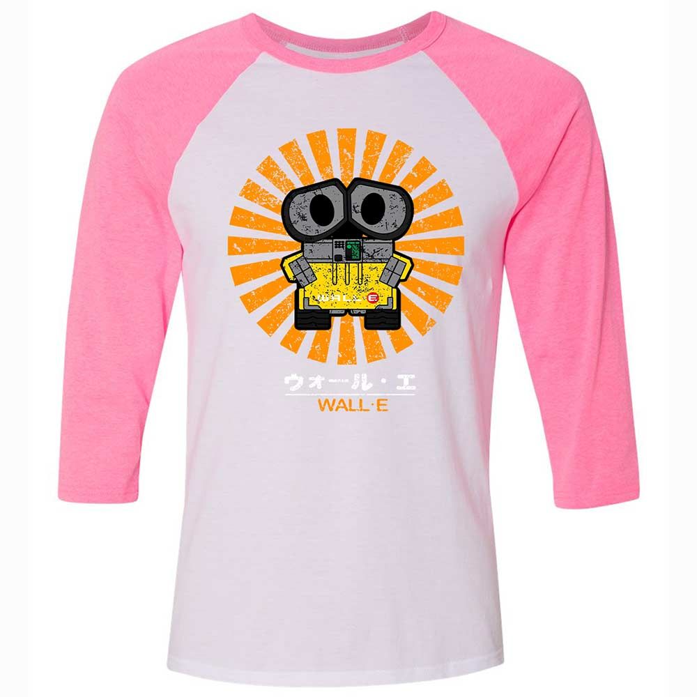 Unisex 3/4 Baseball Tee - HCDSDHSQ - White/Neon Pink - 12