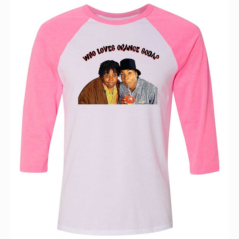 Unisex 3/4 Baseball Tee - KD9YX44L - White/Neon Pink - 12