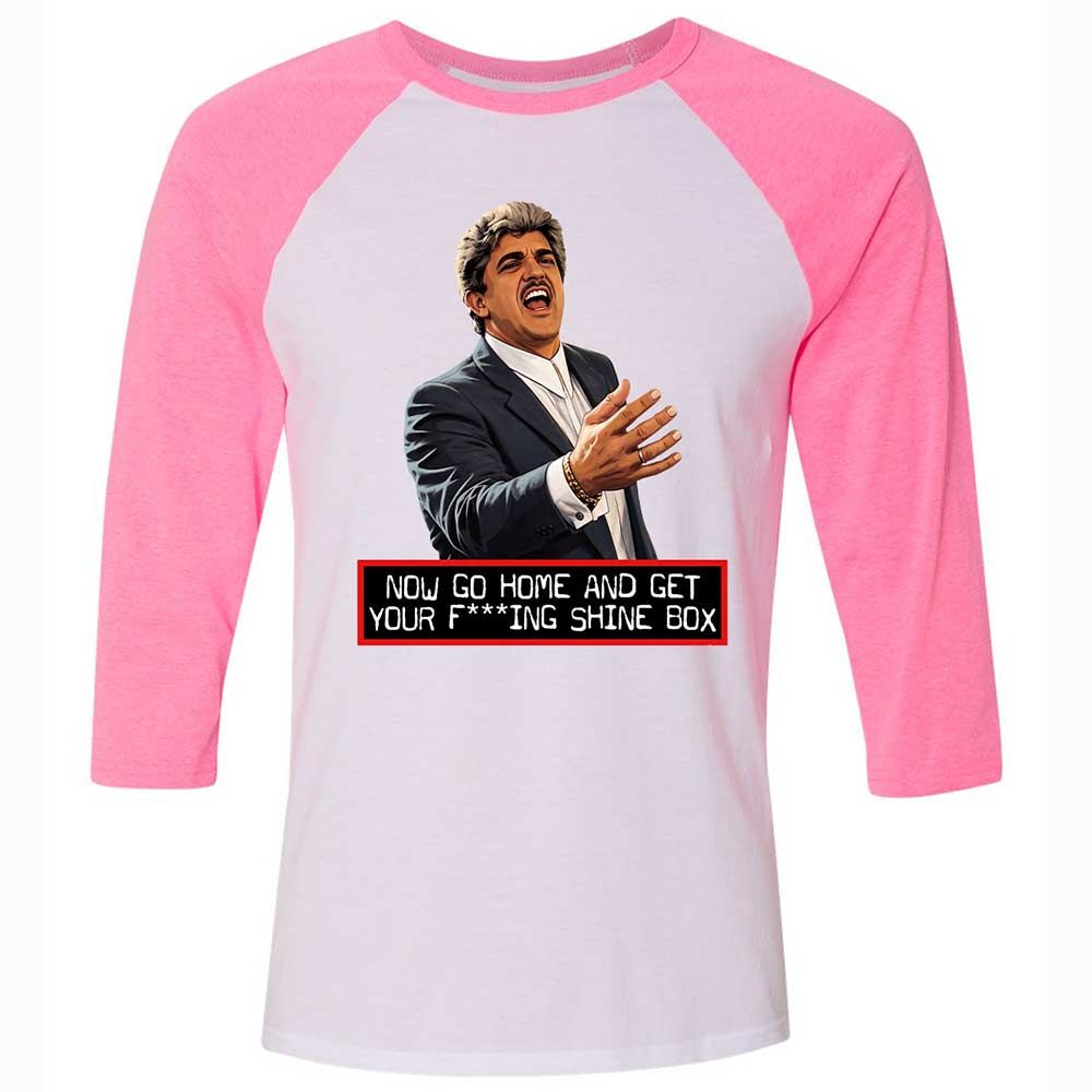 Unisex 3/4 Baseball Tee - TJT2QZJP - White/Neon Pink - 12