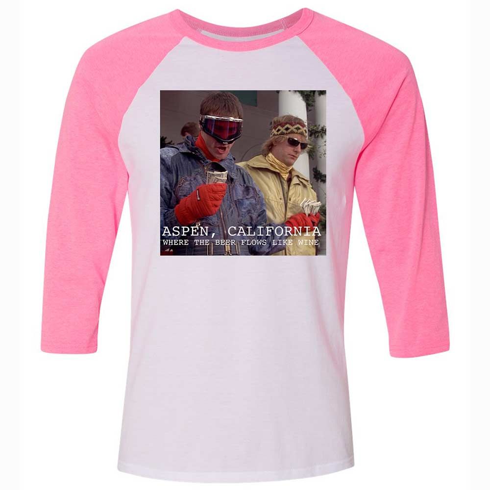 Unisex 3/4 Baseball Tee - U8GUQ3KD - White/Neon Pink - 12