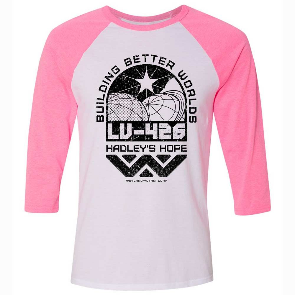 Unisex 3/4 Baseball Tee - QNAEKKTP - White/Neon Pink - 12