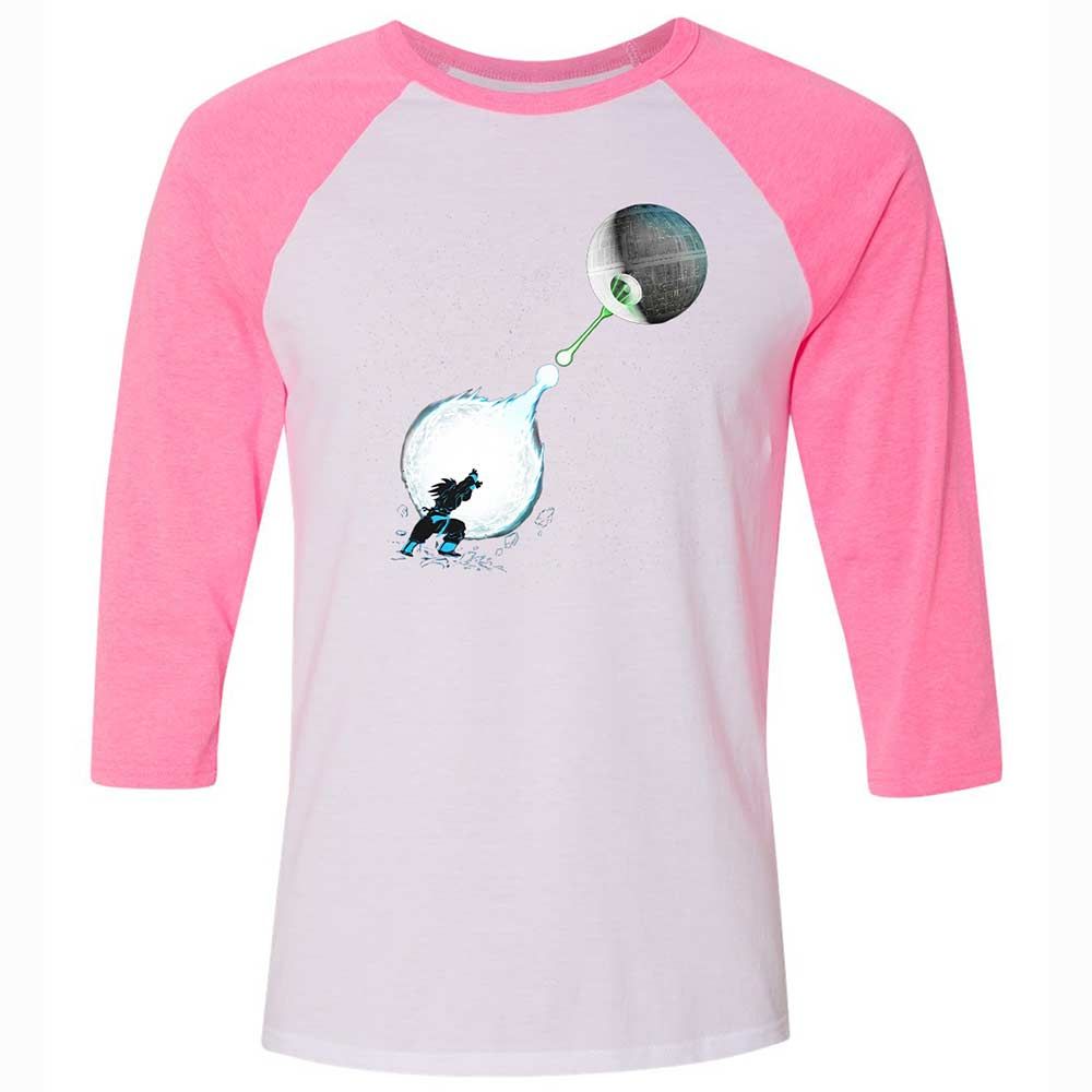 Unisex 3/4 Baseball Tee - ARVMBJXV - White/Neon Pink - 12