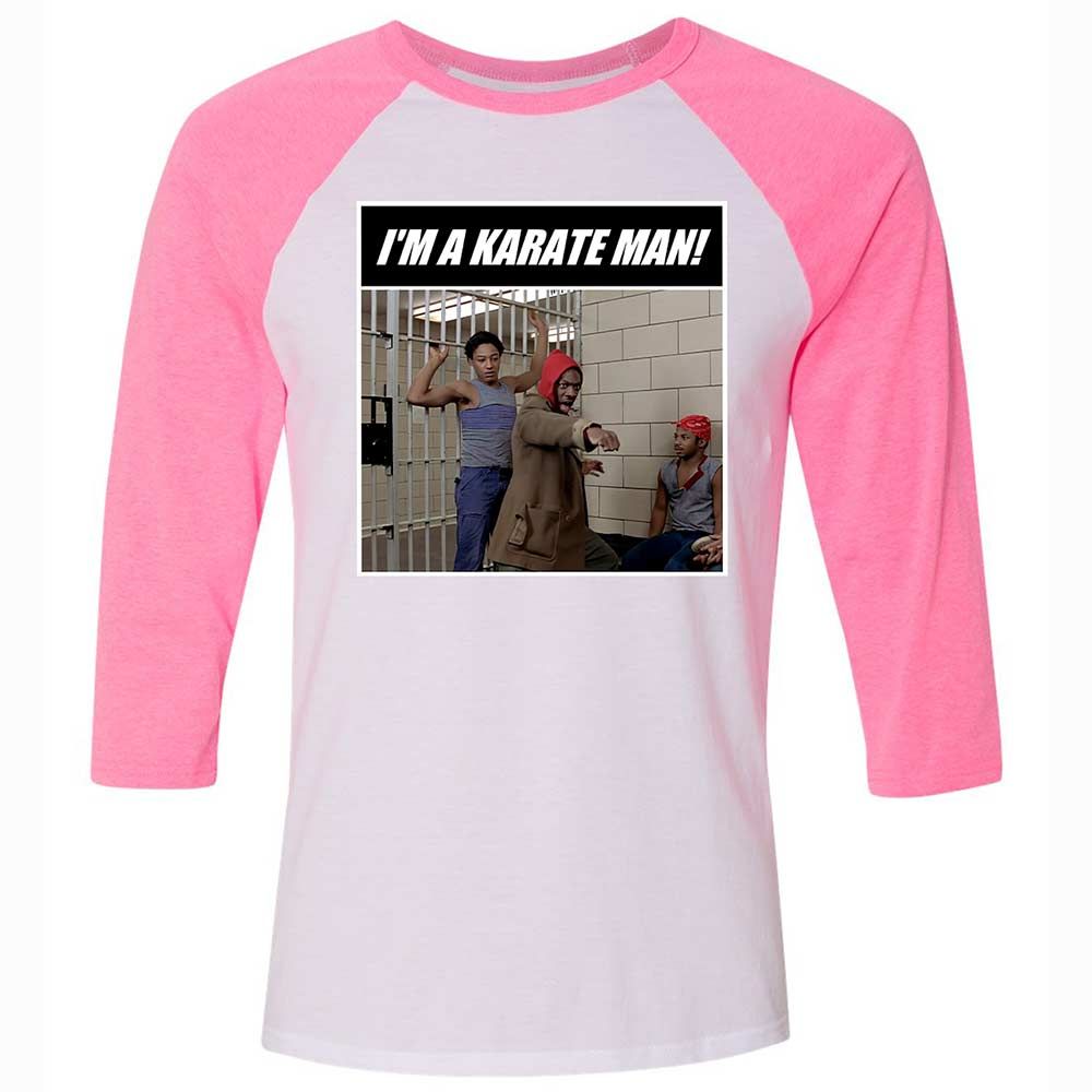 Unisex 3/4 Baseball Tee - WG84UDB5 - White/Neon Pink - 12