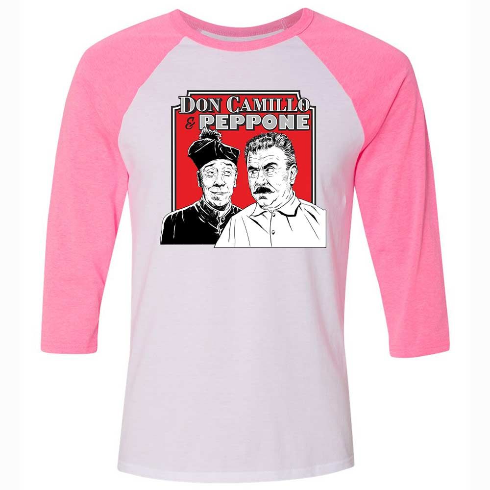 Unisex 3/4 Baseball Tee - QEGH2Y3D - White/Neon Pink - 12