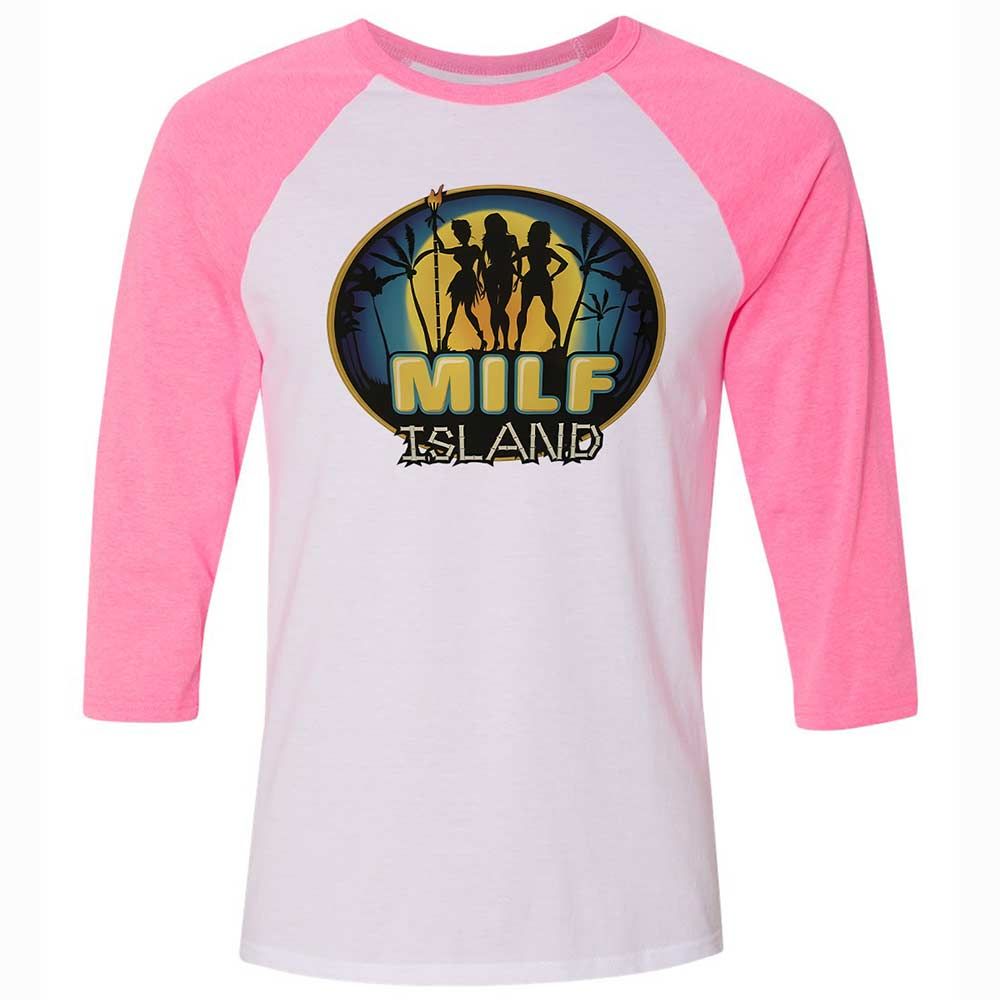 Unisex 3/4 Baseball Tee - 5VPRWUKY - White/Neon Pink - 12