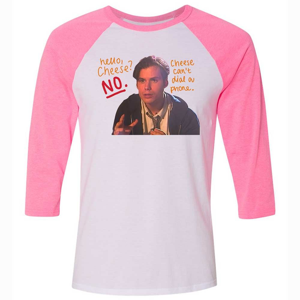 Unisex 3/4 Baseball Tee - QQUCXYVY - White/Neon Pink - 12