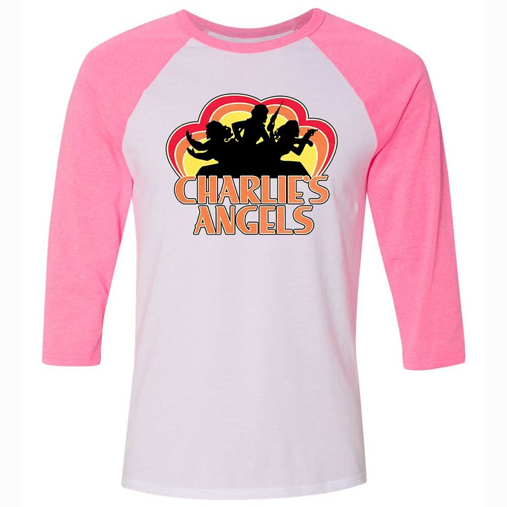 Unisex 3/4 Baseball Tee - MGPK45TW - White/Neon Pink - 12