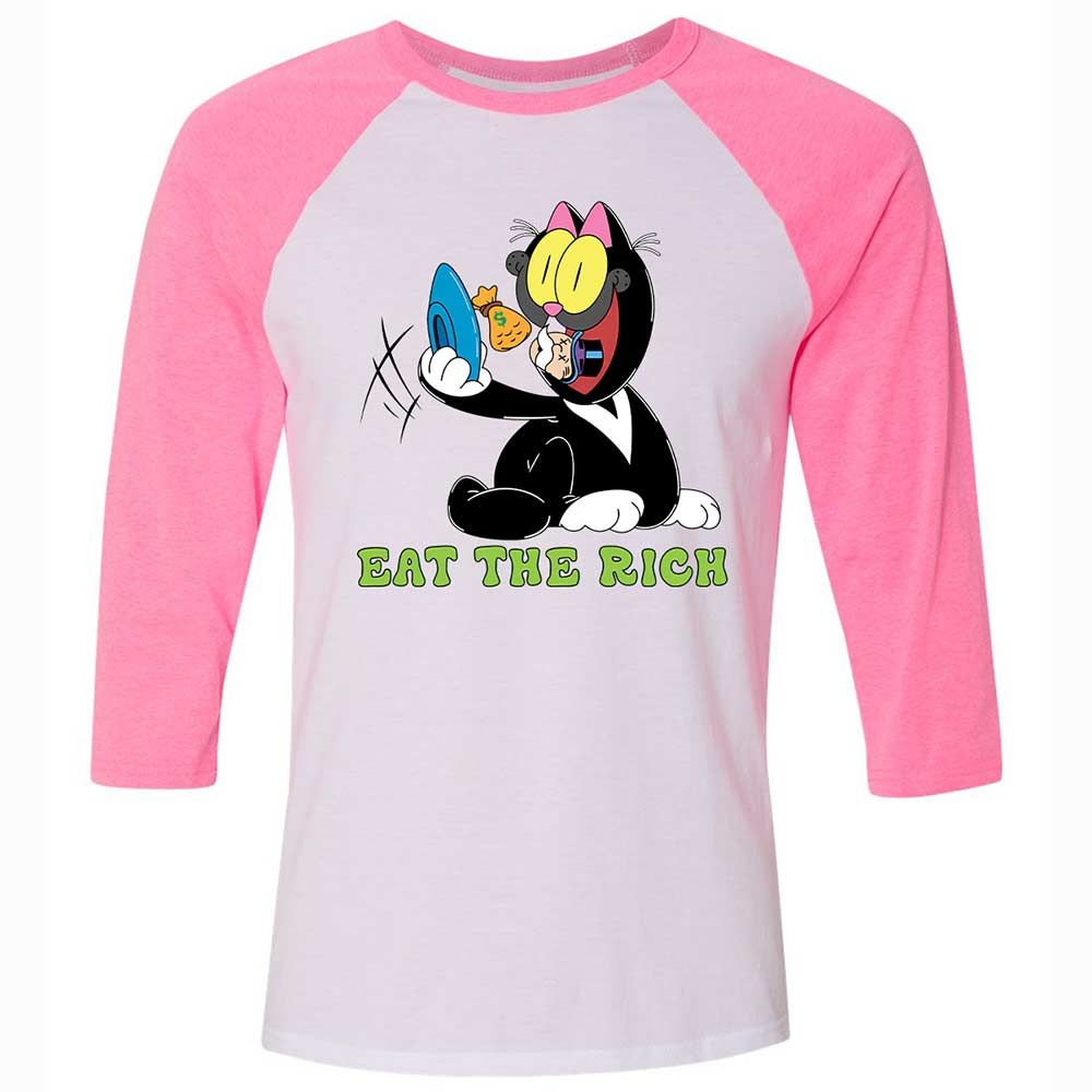 Unisex 3/4 Baseball Tee - 5TK8WQR4 - White/Neon Pink - 12