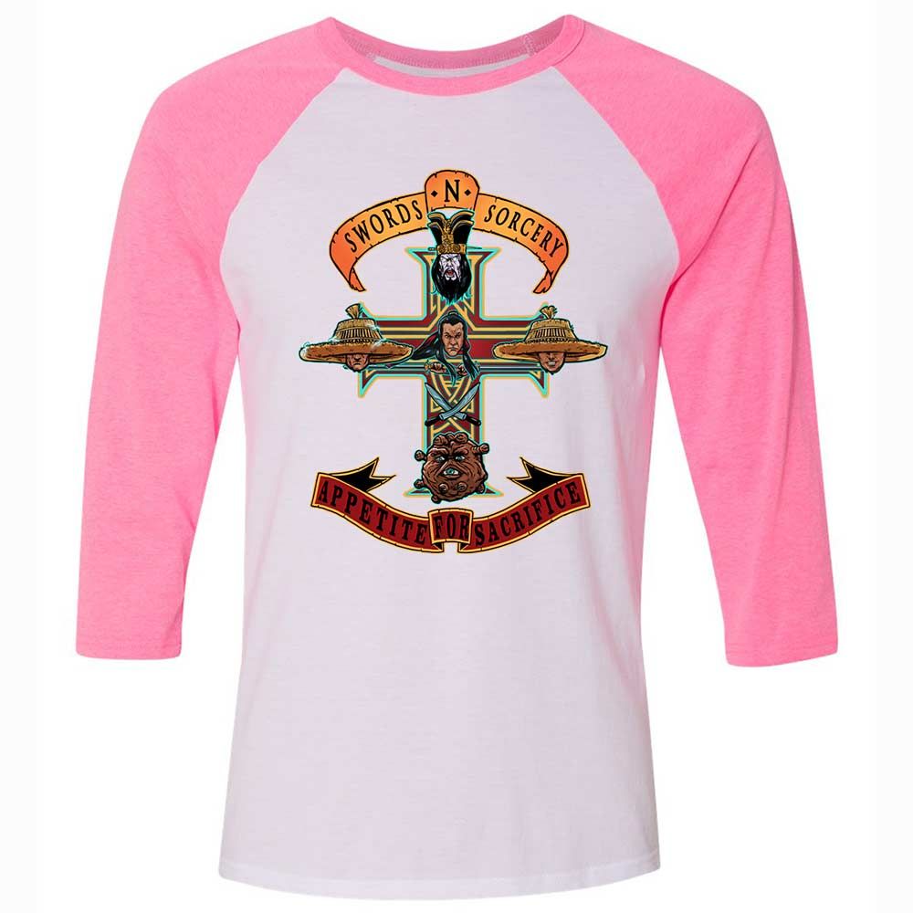 Unisex 3/4 Baseball Tee - FXXMKGE9 - White/Neon Pink - 12