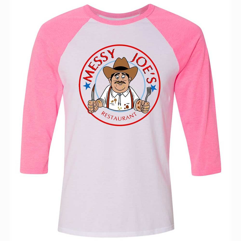 Unisex 3/4 Baseball Tee - E2U1ZTQK - White/Neon Pink - 12