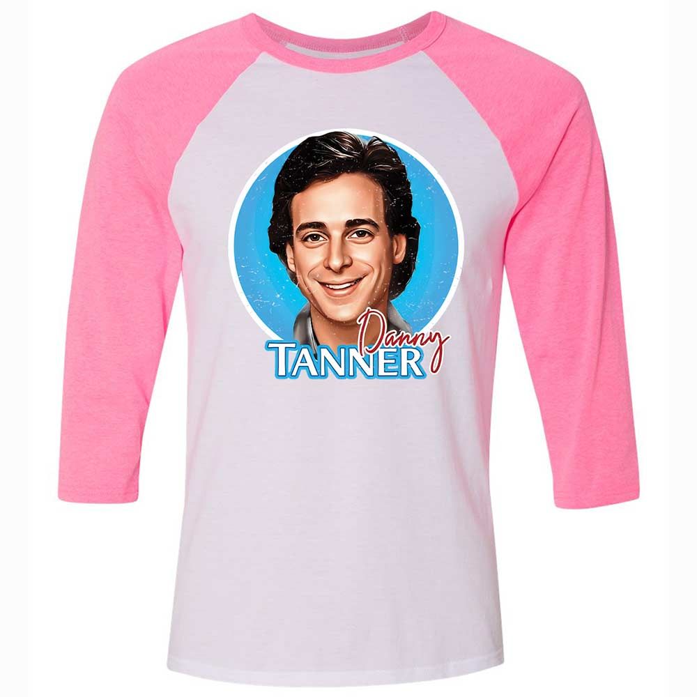 Unisex 3/4 Baseball Tee - BMTS9UV5 - White/Neon Pink - 12